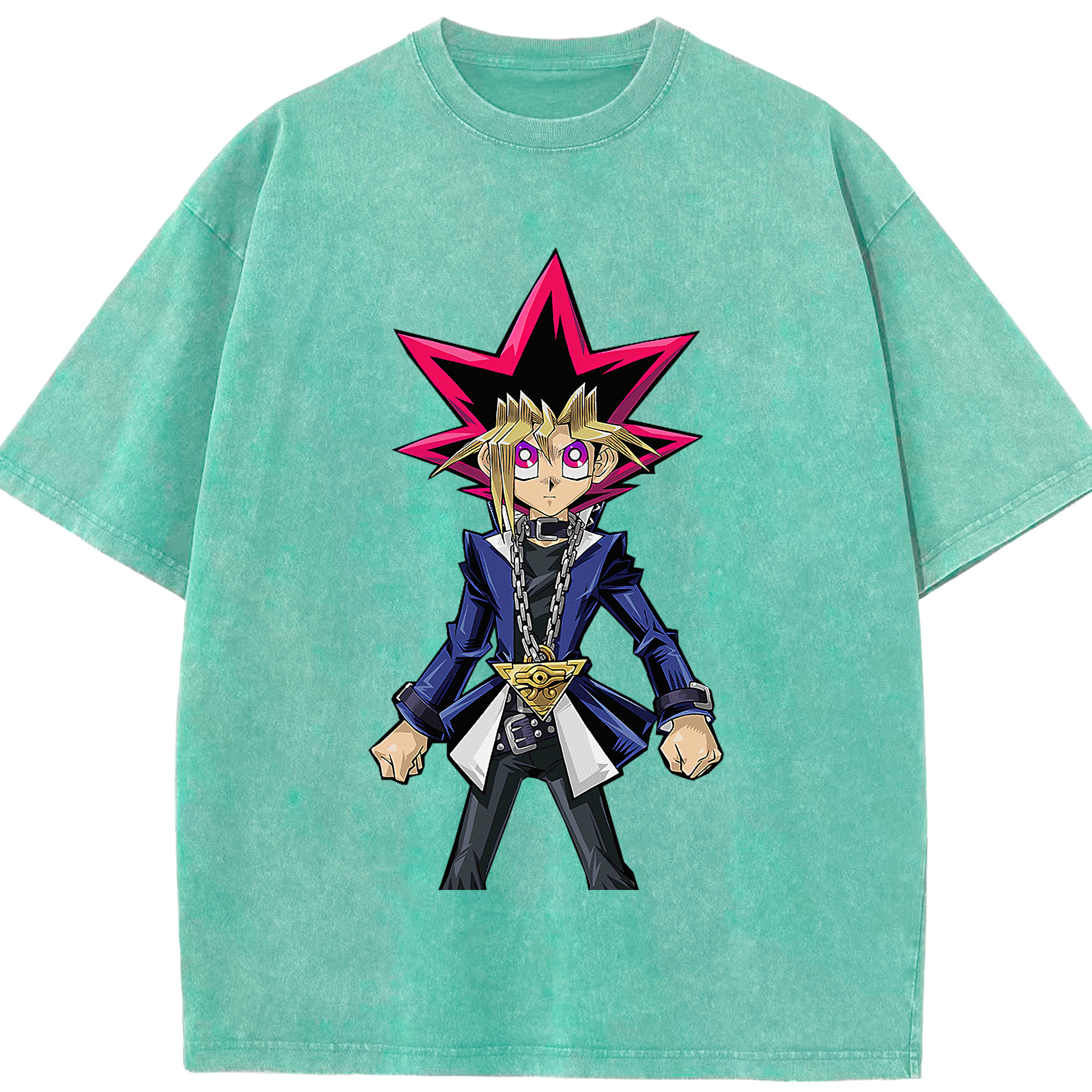 （画像用） 遊☆戯☆王 Yu-Gi-Oh! 綿100% ヴィンテージ風 半袖Tシャツ（フロントプリント）